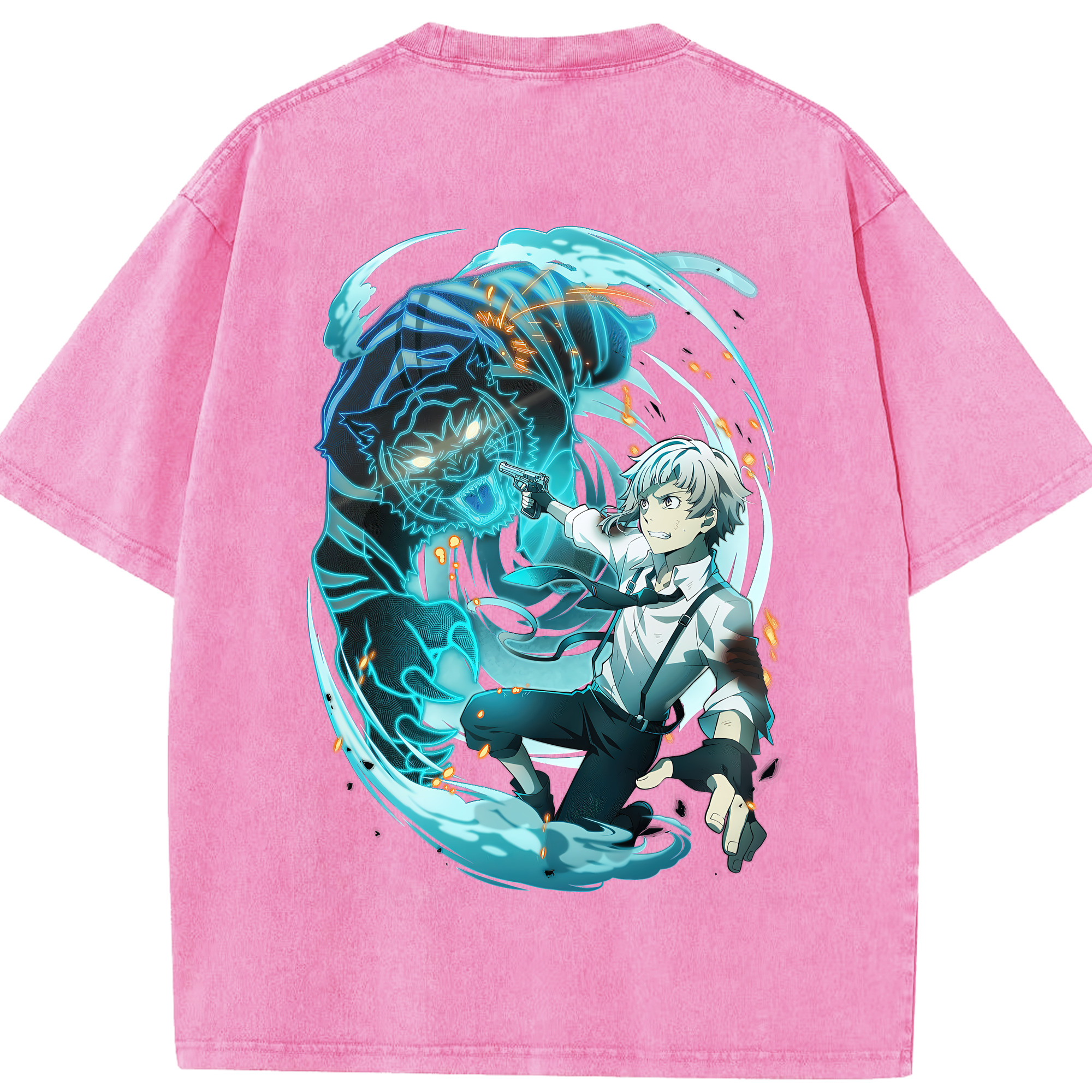 （画像用） 文豪ストレイドッグス Bungo Stray Dogs 綿100% ヴィンテージ風 半袖Tシャツ（背面プリント）